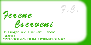 ferenc cserveni business card